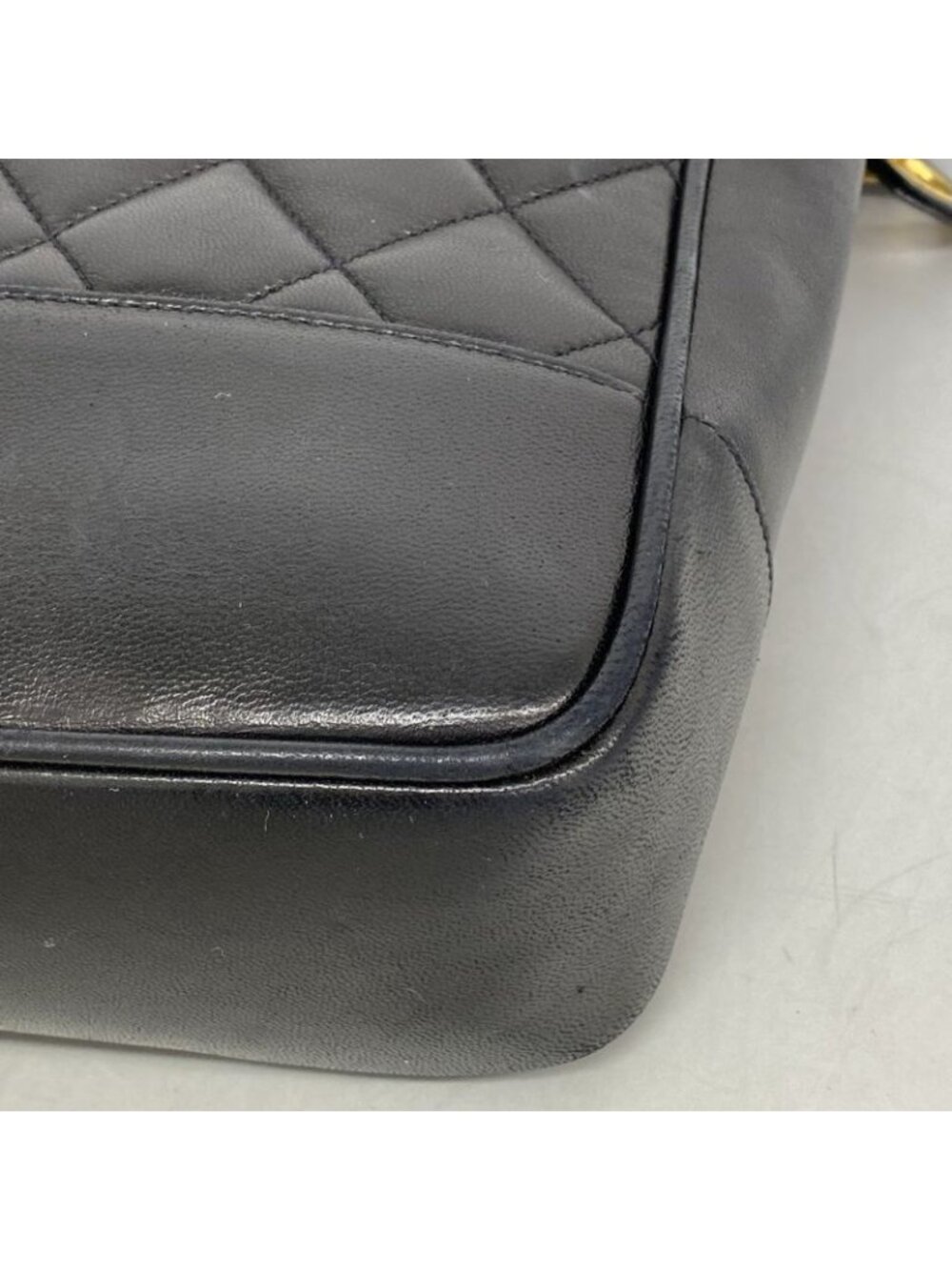 Chanel Chain Quilted Lambskin Black Gold Tote - Picture 6 of 10